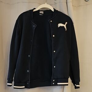 Puma Boys Sz L Jacket With Snap Closure